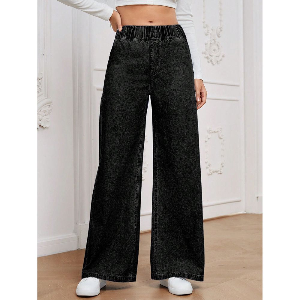Women's Clothing Relaxed Fit Lazy Style Jeans Straight Leg Comfortable Cotton Stretch Denim Pants Casual Streetwear (Light Blue, Dark Blue, Black)_mkmklike.com