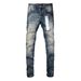 Men's Spring High Street Skinny Jeans Hip Hop Retro Distressed Washed Ripped Stretch Denim_mkmklike.com