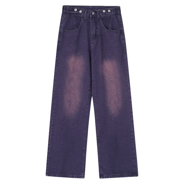 Women's Clothing High Street Loose Straight Pink Washed Jeans Spring And Summer High Waist Drape Mopping Wide Leg Trousers_mkmklike.com