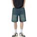 Men's Clothing Summer Thin Light Blue Denim Shorts Men's Straight Loose Versatile American Style Handsome Shorts Trendy_mkmklike.com
