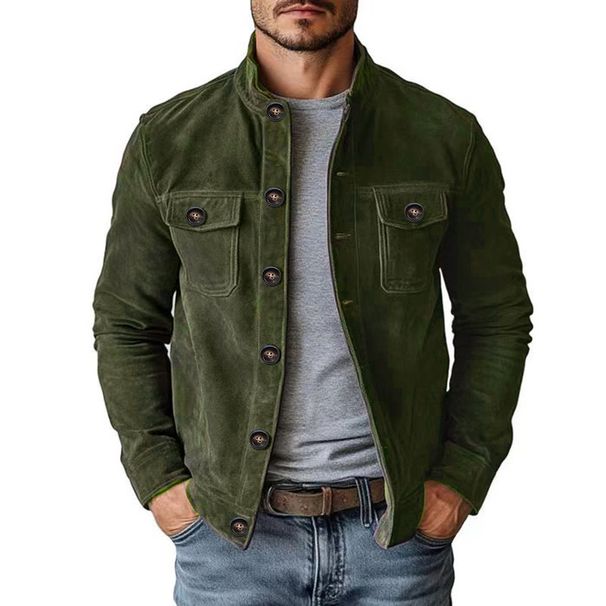 Men's Faux Suede Blazer Jacket - Stylish Casual Slim Fit Coat For Business & Everyday Wear_mkmklike.com
