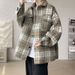 2026 Style For Men, Spring And Autumn, Japanese Lazy Style, High-End Thickened Woolen Plaid Shirt Jacket_mkmklike.com