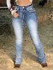 Women’s Relaxed Fit Long Denim Pants – Mid-Rise, Straight Leg, Patchwork Details (S-XL, Classic Blue)_mkmklike.com