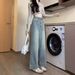 High-Waisted Wide Leg Jeans For Women – Flowy Straight Denim Pants (S-2xl, Dark Blue & Light Blue, Non-Stretch Cotton)_mkmklike.com