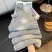 Women's Clothing Patchwork Distressed Jeans For Women, New Spring And Autumn Style, Light Blue, High Waisted, Slimming, Loose Wide Leg Trousers._mkmklike.com