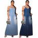 K Plus Size Women's New Denim Camisole Long Dress_mkmklike.com