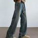 Men's Wide Leg Drawstring Jeans Loose Fit Versatile Comfortable Casual Long Pants Trendy Fashionable New Style_mkmklike.com