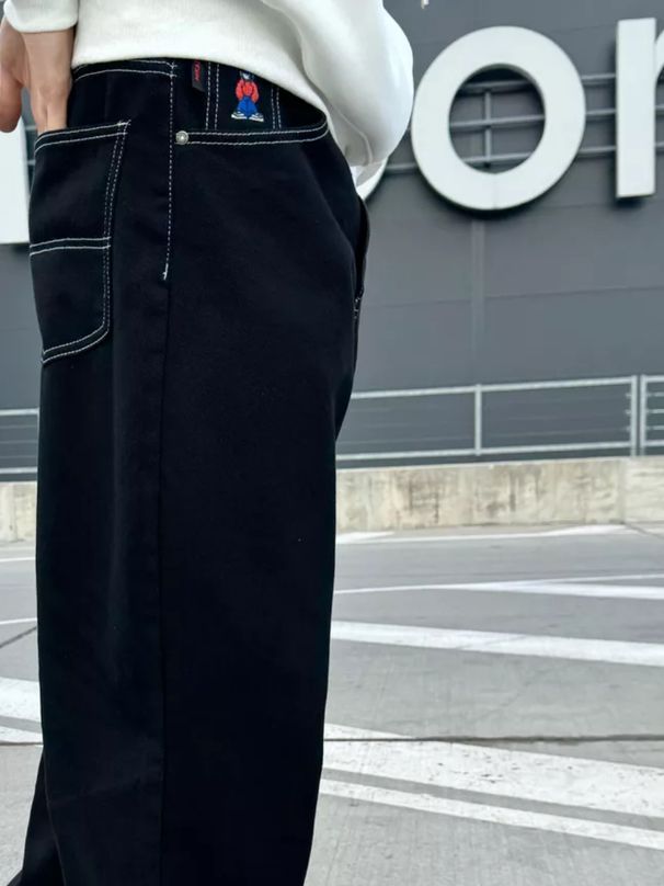 Men's Clothing New Y2K Hip Hop Skateboard Loose PoKAIFU Cartoon Embroidery Casual Denim Jeans_mkmklike.com