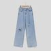 "Loose Wide Leg High Waisted Ripped Jeans – Vintage Distressed Denim Pants For Women (XS-2XL, Light/Dark Blue & Black)"_mkmklike.com