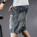 New Denim Shorts, Workwear Style, Loose Fit, Ripped, Trendy, Versatile, Japanese Retro, Summer Men's Shorts_mkmklike.com