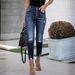 Women's Clothing Spring New High Waist Retro Buttoned Edge Slim Elastic Ripped Jeans_mkmklike.com