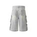 Multi-pocket Tooling Denim Shorts Men's And Women's Summer Thin Loose Straight Cropped Pants American High Street Ruffian Handsome Middle Pants_mkmklike.com