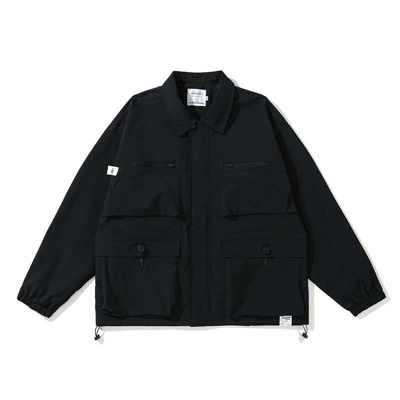 Nanxia Disguise 2023 Spring Solid Color Three-Dimensional Multi-Pocket Lapel Jacket Japanese Retro Loose Workwear Coat_mkmklike.com