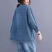 K Large Pocket Artistic Denim Jacket For Women, Loose New Style, Vintage Short Style, Plus Size Denim Jacket_mkmklike.com