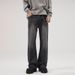 Men's Clothing Vintage American Style Bamboo Knot Flared Jeans For Men & Women | High Street Vibe Casual Pants | Black & Retro Blue | S-3XL_mkmklike.com