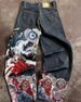 Men's Y2K Retro Wide Leg Jeans - Hip Hop Punk Embroidered Loose Fit Denim Pants For Streetwear & Casual Wear_mkmklike.com