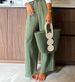 Women's Clothing spring and autumn new printed long sleeved single breasted trousers suit INS casual loose two piece suit_mkmklike.com