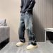 Streetwear Patchwork Cargo Jeans – Vintage Washed Utility Pants With Adjustable Drawstring & Asymmetrical Paneling (Unisex Oversized Fit)_mkmklike.com