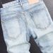Men's Slim Fit Vintage Washed Blue Jeans Distressed Skinny Denim Pants Faded And Ripped Details Streetwear Style_mkmklike.com