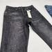 High-Waisted Flared Denim Jeans with Distressed Splatter Paint Design Stretch Comfort Black-Gray Blue Streetwear Style_mkmklike.com
