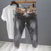 Men's Loose Straight Leg Jeans Casual Trendy Harem Cropped Pants For Spring Autumn New_mkmklike.com