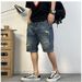 Men's Clothing Casual Straight Leg Denim Shorts Mid-Length Harem Trendy Brand Versatile Loose Fit Five Point Summer Pants_mkmklike.com