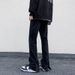 Nordmann Men's Flared Jeans Autumn Winter Vintage Washed Straight Trendy American Style Versatile Cool Split Casual Pants_mkmklike.com