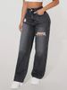 K Ladies' Fashionable Ripped Denim Pants_mkmklike.com