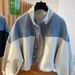 Women's European Style Denim Patchwork Stand Collar Jacket Loose Casual Short Spring Autumn 2025 New Petite Size_mkmklike.com