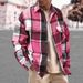 European Cross-Border Trade Hot-Selling Autumn And Winter American Style Loose Turn-Down Collar Shirt Plaid Jacket Coat_mkmklike.com