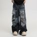 Men's Clothing Distressed Washed Wide Leg Jeans Vintage High Waisted Relaxed Denim Pants With Stretch, Summer Blue Ripped Boyfriend Jeans (S-XXXL)_mkmklike.com
