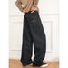 Men's Spring Loose Straight Leg Jeans Trendy Brand Embroidered Center Seam American Style Loose Fit Denim_mkmklike.com