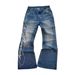 High Waist Washed Denim Jeans With Letter Print For Men & Women - Harajuku Punk Streetwear Straight Leg Pants_mkmklike.com