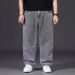 Large Jeans For Men In Autumn Added Fat, Plus Size Men's With Loose Straight Fat Guy, Wide Legs, Elastic Waist, Long_mkmklike.com