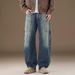 Men’s Light Wash Distressed Skinny Jeans – Slim Fit, Stretch Comfort, Vintage-Inspired, Retro Style (Sizes 28-38, Mid-Rise, Classic Blue)_mkmklike.com
