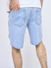 Men's Distressed Embroidered Denim Shorts - High Street Vintage Loose Fit Mid-Thigh Casual Jeans For Teens & Young Adults_mkmklike.com