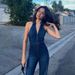 Euro-American Style Women's Clothing New Slim-fit Slim-looking Fashionable Street Retro Style High-waisted Denim Overalls_mkmklike.com