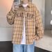 Autumn New Houndstooth Plaid Shirt Chic LittleStyle Trendy Brand High-end Men's Fashion Design Jacket_mkmklike.com