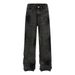 Men's Clothing High Street Washed Distressed Graffiti Rhinestone Jeans Unisex Fashion Brand Loose Wide Leg Straight Trousers_mkmklike.com