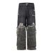 Two-Piece Jeans With Unique Niche Design, Patchwork Camouflage, Frayed Edges, Distressed Loose Straight-Leg Pants_mkmklike.com