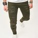 Men's Clothing Men's Washed Jeans Men's High End Two Tone Trousers Straight Loose_mkmklike.com