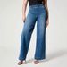 Women's High Waist Stretch Washed Denim Wide Leg Pants - Comfortable Mid Rise Jeans With Elastic Waistband For Casual Wear_mkmklike.com