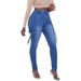 "Women's Slim-Fit Jeans With Elastic Waist & Flap Pockets – Lifting Hip Design (Blue, S-2XL)"_mkmklike.com