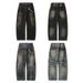 Zongchi Clothing Company Heavy Industry Washed Bent Knife Pants Casual Versatile Wide Leg Jeans Men's And Women's_mkmklike.com