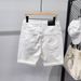 Men’s Stretch White Denim Shorts – Slim Straight Fit, 5-Inch Inseam (Sizes 28-36)_mkmklike.com