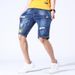 Trendy Brand Printing Ripped Jeans Men's Straight Tube Plus Fat Plus Size Jeans Men's 5 Points European And American Style Jeans Men_mkmklike.com