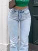 K New Women's High-waisted Stretch Straight-leg Jeans_mkmklike.com