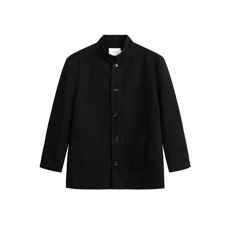 Nanxia Disguise 2024 Spring New Solid Color Stand Collar Jacket Japanese Retro Cardigan Long Sleeve Men's Coat_mkmklike.com