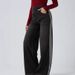 Vintage Washed Blue Side Stripe Jeans For Women - Y2K High Street Design, Loose Fit Wide Leg Trousers With Retro Style_mkmklike.com