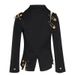 Women's Shoulder Mesh Stitching Pin Decoration Long-sleeved Slim-fit Slimming Small Suit Jacket Women's Fashion_mkmklike.com